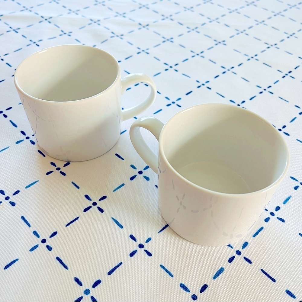 Crate and Barrel White Porcelain Espresso Mugs Set of 2